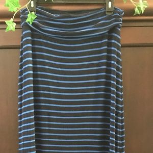 J Crew Navy Light Blue Stripe Tube Maxi Dress S